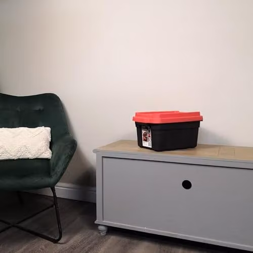 Samuel Alexander 11L Black and Red Stackable Plastic Storage Box with Lid and Handles – 2