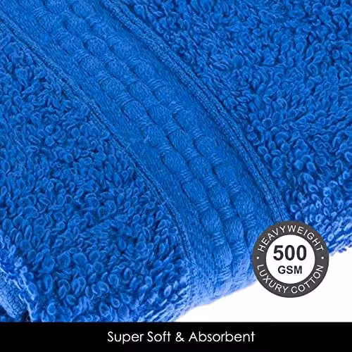 Homescapes Blue Turkish Cotton Hand Towel, 500 GSM, Fluffy and Quick-Drying – 2
