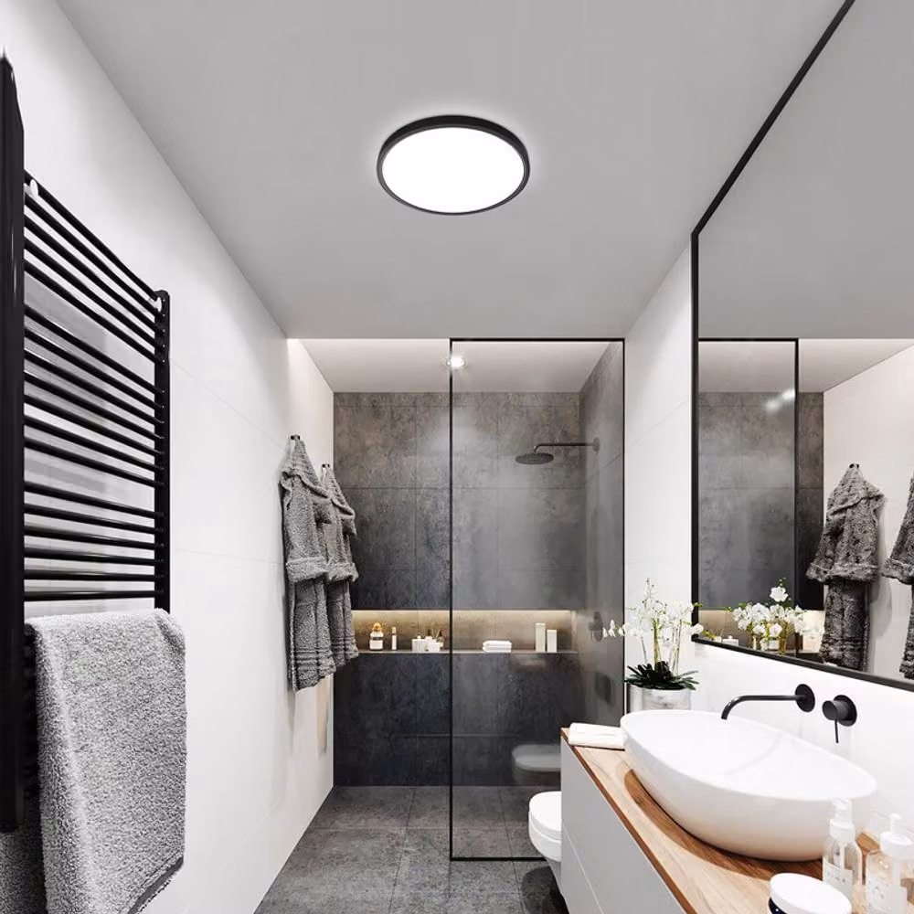 COMELY Modern 24W LED Dome Flush Ceiling Light in Black, IP54 Rated, Diameter: 30 cm – 2