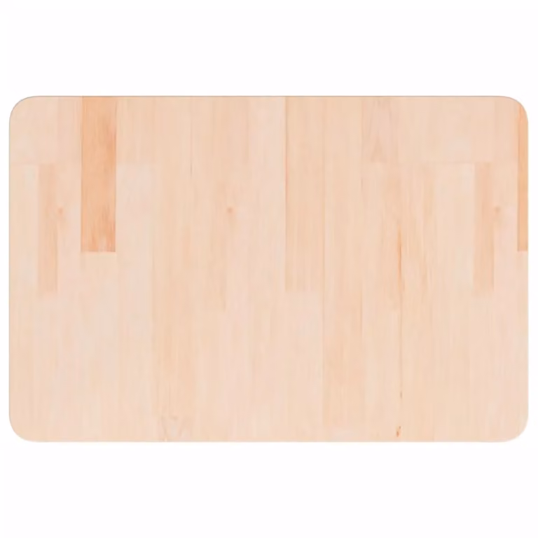 Berkfield Home Untreated Solid Wood Bathroom Countertop, Brown, W: 60 cm, D: 40 cm, H: 2.5 cm
