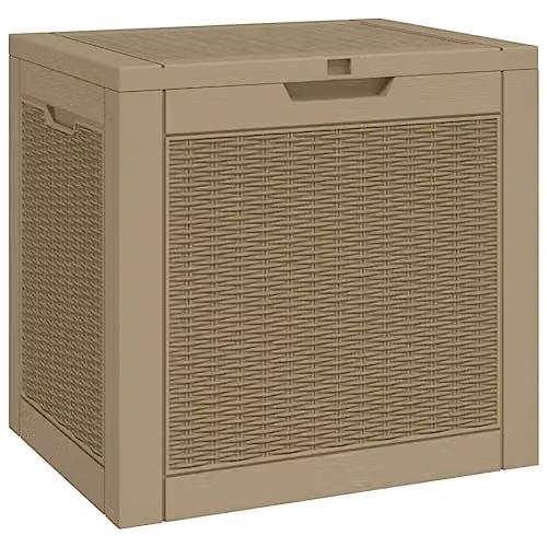vidaXL Garden Storage Box in Brown Plastic, W/D/H: 55.5 x 43 x 53 cm – 1