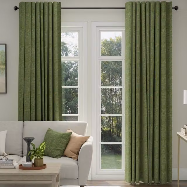 ANTE DECOR Olympus Made To Measure Blackout Chenille Curtains in Emerald Green and Gold