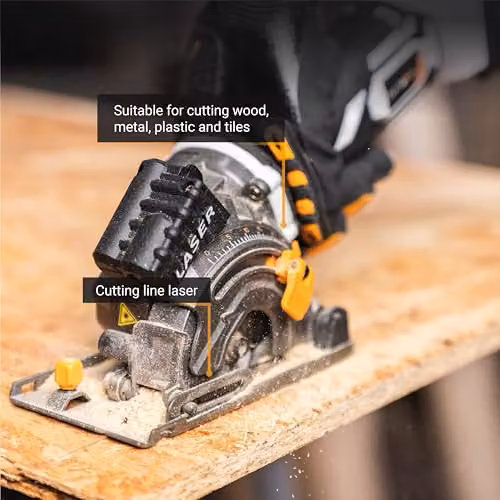 Batavia 89mm 18V Rechargeable Mini Saw Bare Unit in Yellow – 3