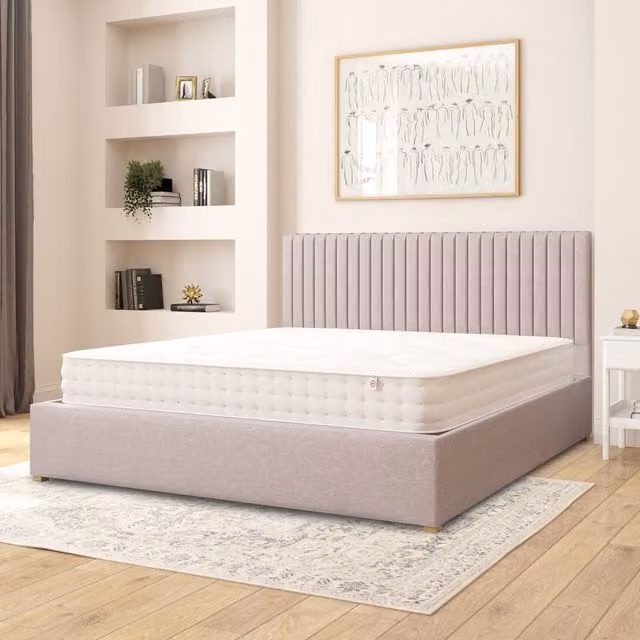 Aspire Grant Eire Linen Fabric Ottoman Storage Bed in Grey, Superking, W/D/H: 200 x 200 cm