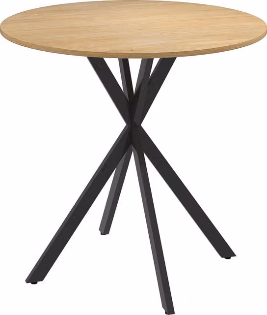 HOMCOM Industrial Round Dining Table in Brown and Black, Diameter: 80 cm, Height: 75 cm