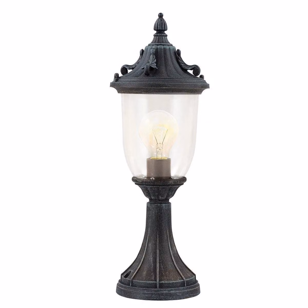Netlighting Elkstone Outdoor Pedestal Lantern in Green Verdigris with Aluminium and Glass IP44 – 2