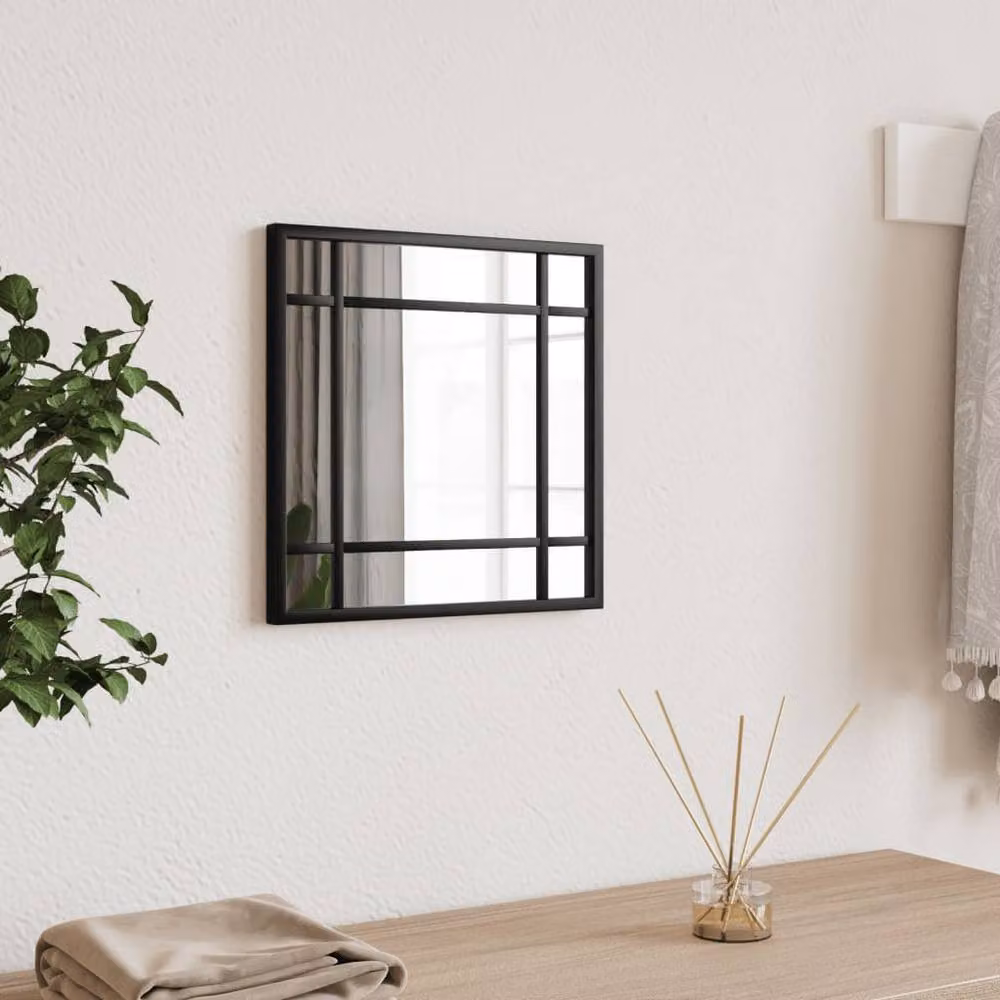 Berkfield Home Minimalist Square Wall Mirror in Black, W/H: 30 x 30 cm – 2