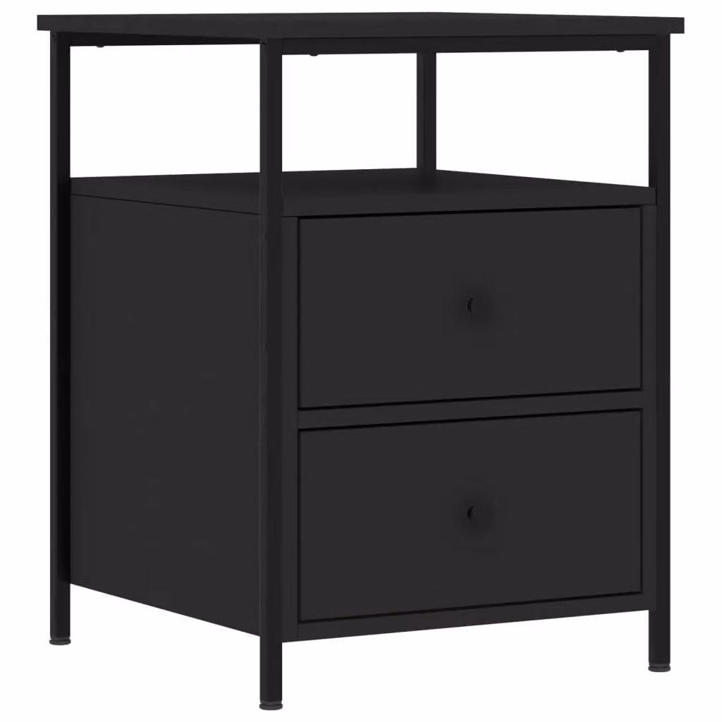 Berkfield Home Set of 2 Black Industrial Bedside Cabinets in Engineered Wood W/D/H: 44 x 45 x 60 cm – 4