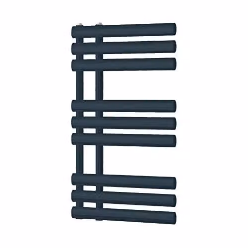 Reina Chisa Anthracite Steel Designer Towel Rail, H 82.0 cm x W 50.0 cm