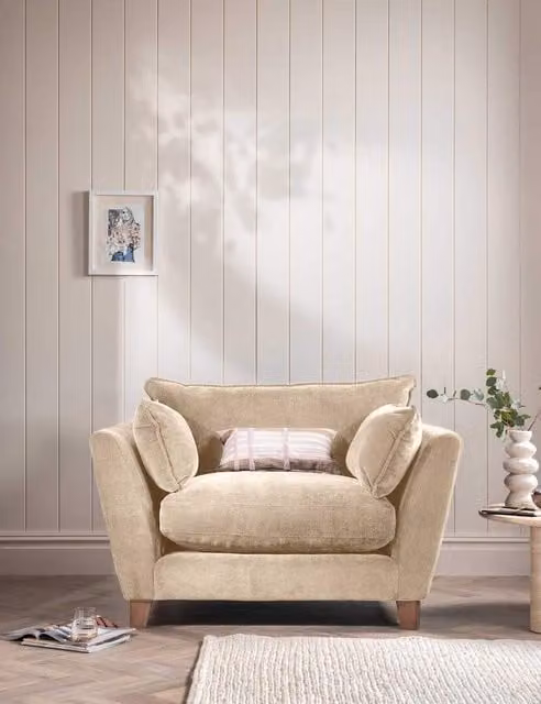 Barker and Stonehouse Irving Chenille Snuggle Chair in Beige
