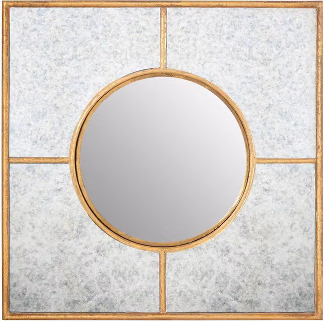 Interiors by Premier Art Deco Rectangular Gold Wall Mirror