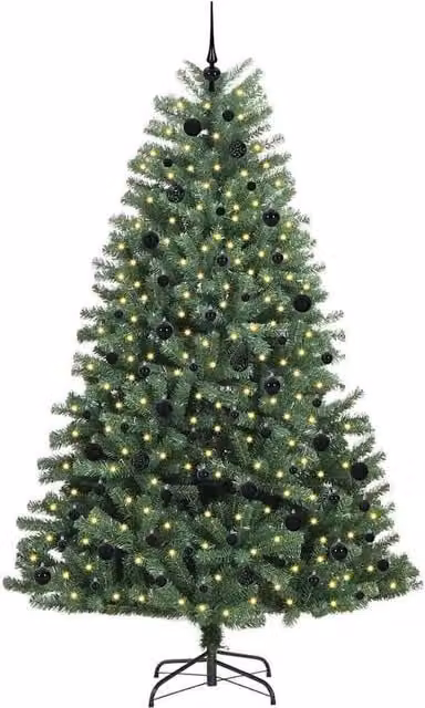 Berkfield Home Realistic Artificial Hinged Christmas Tree in Green, Height: 240 cm