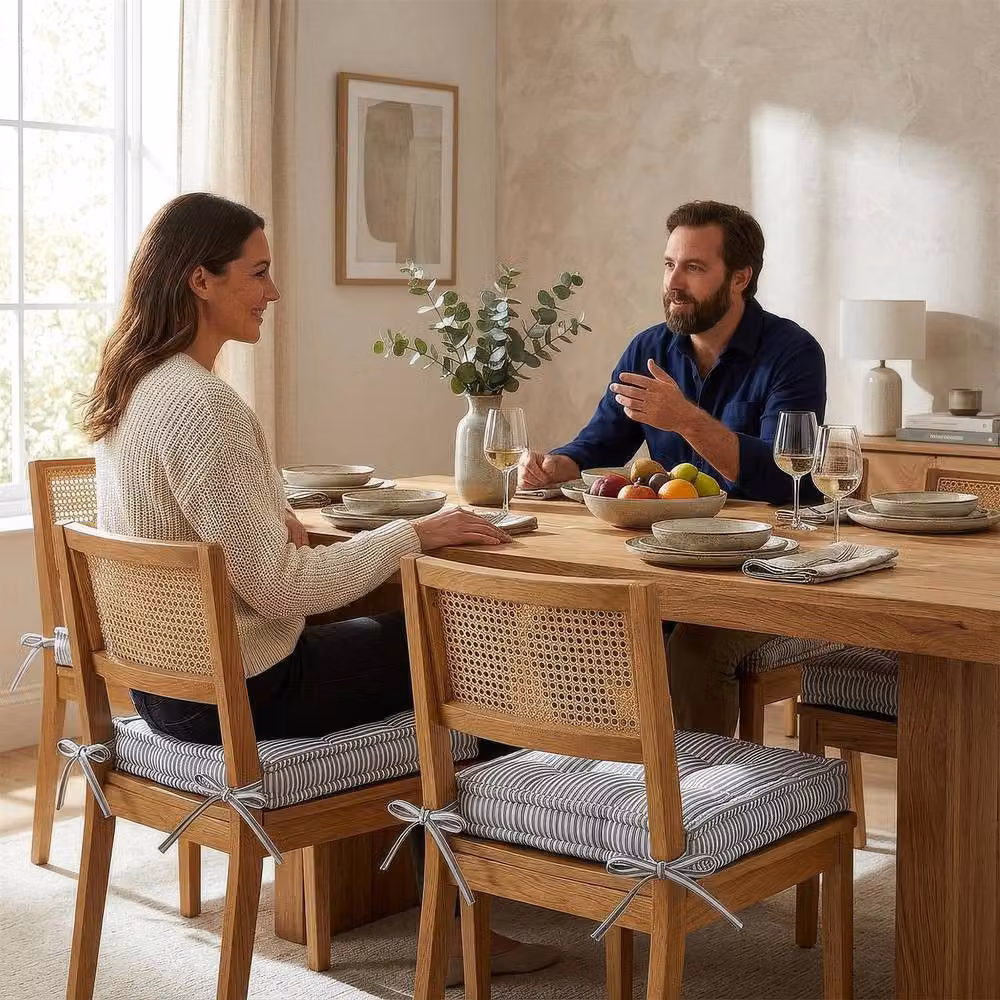 Harbour Housewares Deluxe Square Seat Pads, Pack of 4, Grey, W/D/H: 40 x 40 x 40 cm – 2