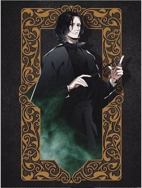 Warner Bros Severus Snape Smoke Portrait Paper Poster in Black