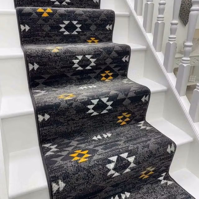 runrug Andes Stair Runner Carpet in Grey, W: 60 cm x L: 540 cm