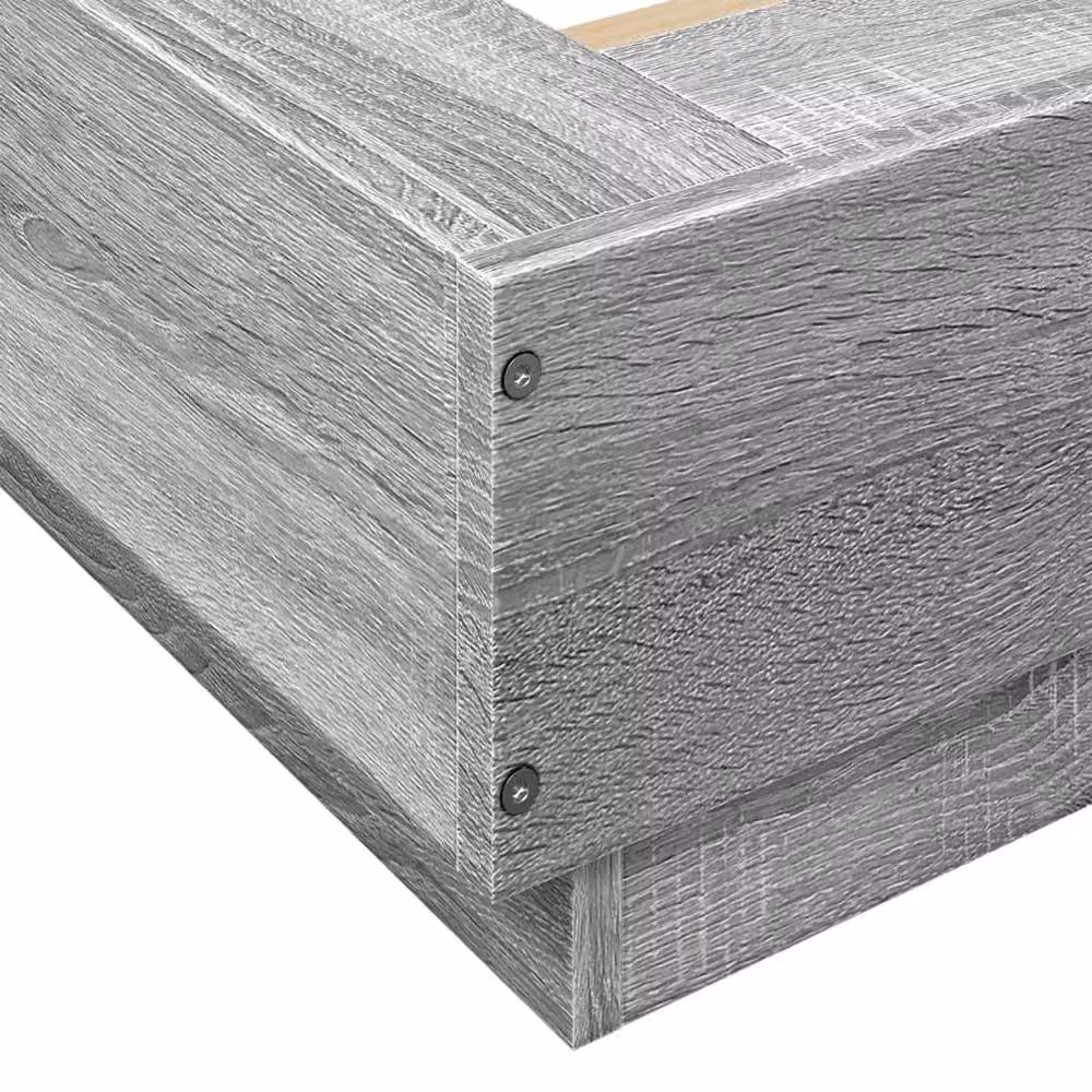 Berkfield Home Super King Bed Frame in Grey Sonoma with LED Under-Bed Lighting and USB Charging Ports, W/D/H: 180 x 200 cm – 4