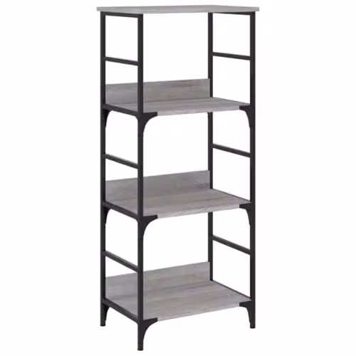 vidaXL Grey Sonoma Bookshelf in Engineered Wood, W/D/H: 50 x 33 x 117.5 cm