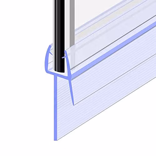 Nes Home Transparent EPDM Rubber Bath Shower Door Seal Strip for 6mm Glass and Gaps up to 26mm