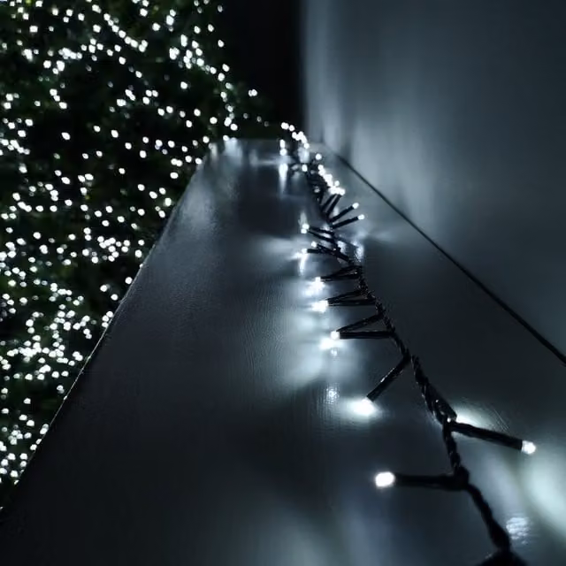 Premier Decorations TreeBrights 750 LED Christmas String Lights, Cool White, 18.7m, Indoor and Outdoor with Timer and Mains Operation