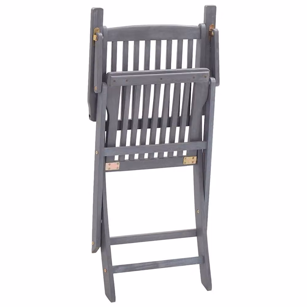 Berkfield Home Set of 6 Durable Folding Outdoor Acacia Wood Chairs in Grey – 3