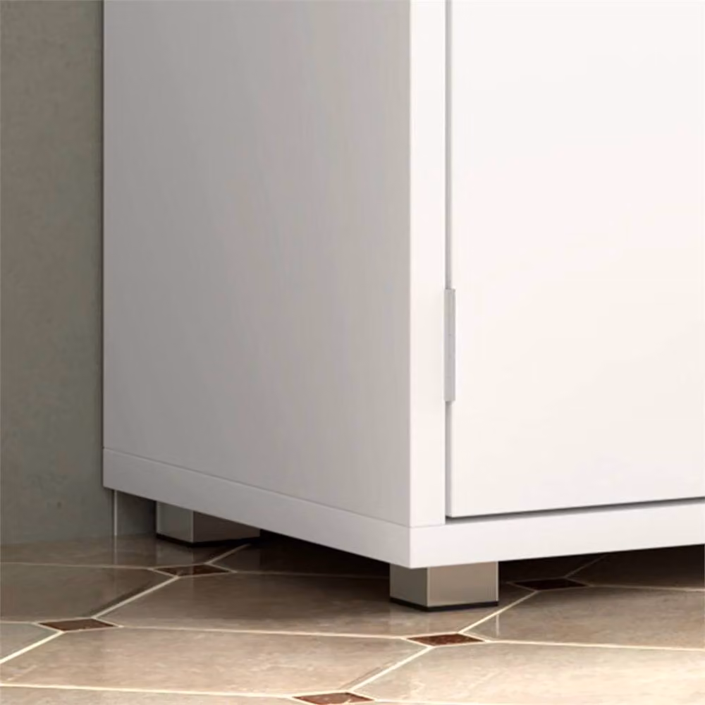 SPETLEK White Under Sink Bathroom Cabinet Basin Unit with Internal Shelves and Hinged Doors – 4