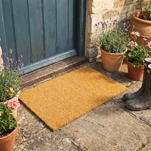 Nicoman Natural Coir Doormat in Brown, W/D: 90 x 60 cm, 17mm Thick, Non-Slip and Dirt-Repellent – 2