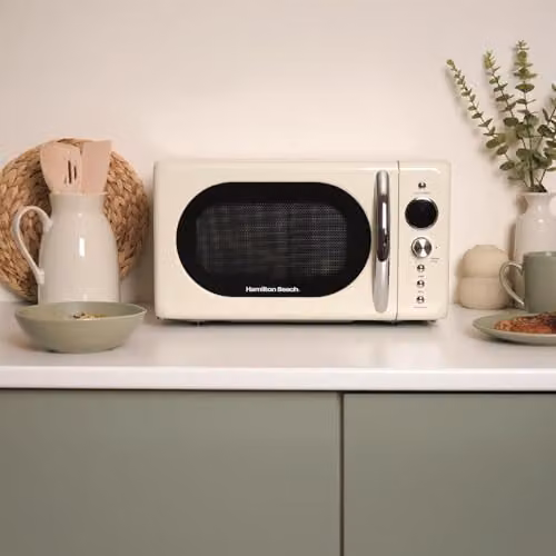 Hamilton Beach 20L Retro Solo Microwave, 700W, Beige – 2