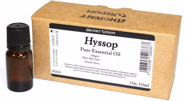KDMK Pure Hyssop Essential Oil for Respiratory and Mood Support, Black and Transparent