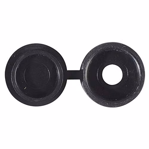 Forgefix Black Plastic Hinged Screw Cover Caps, Pack of 100