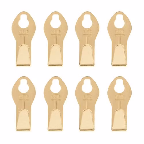 Takker Brass-Plated Steel Picture Hooks, 8 per pack – 1