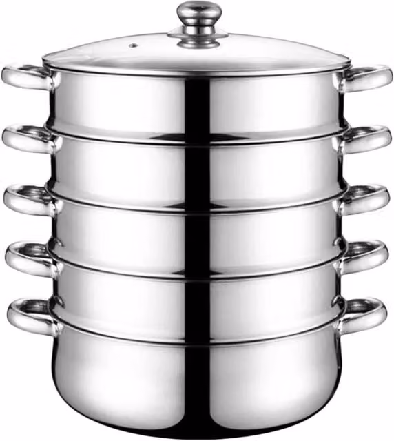 Kelvenix 5 Tier Stainless Steel Steamer Pot, 28cm, Silver – 1