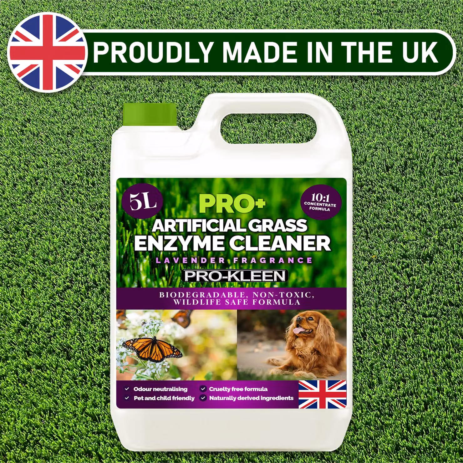 ProKleen ProBio Artificial Grass Cleaner Probiotic Based Deodoriser and Odour Eliminator, Lavender Fragrance, 2 x 5 l – 4