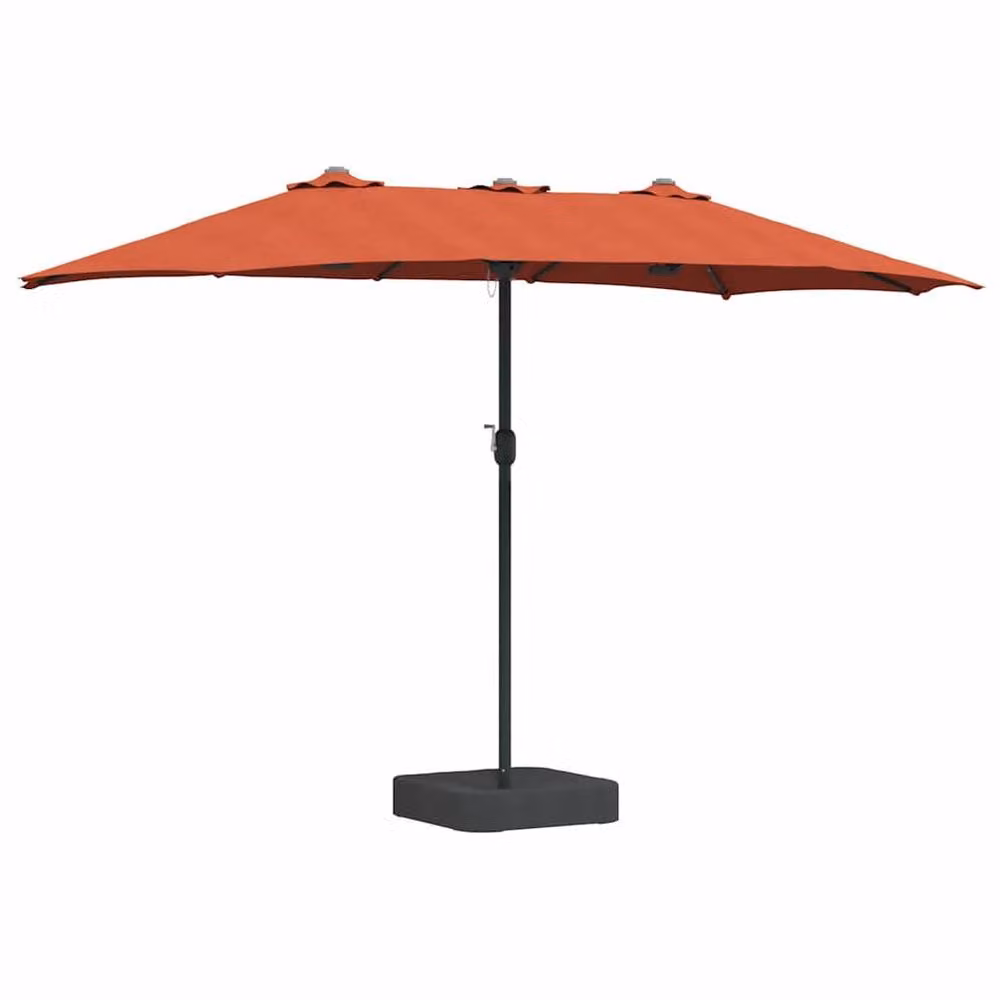 Berkfield Home Modern Folding Garden Parasol in Terracotta Fabric, W/D/H: 385 x 209 x 244 cm – 3