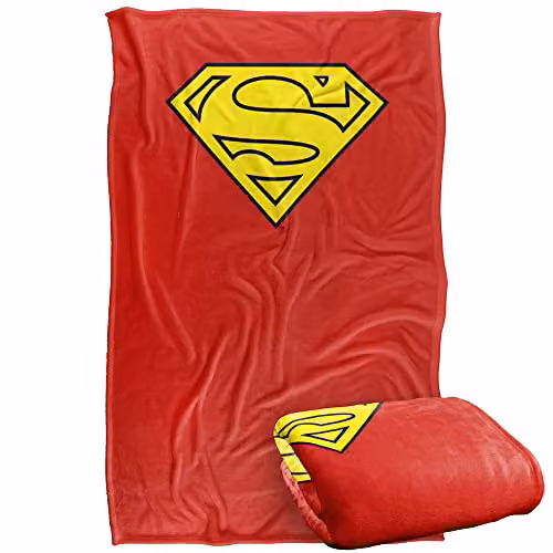 Warner Bros. Superman Cape Logo Super Soft Fleece Throw Blanket, Multicolour, W: 91 cm, D: 147 cm – 1