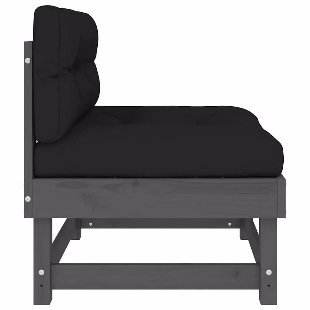 Berkfield Home Middle 2-Piece Sofa Set in Grey Fabric with Solid Pine Wood Frame and Scatter Cushions – 5