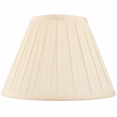Loops Beige Box Pleated Fabric Tapered Drum Lamp Shade with Reducer Ring, Diameter: 35.56 cm