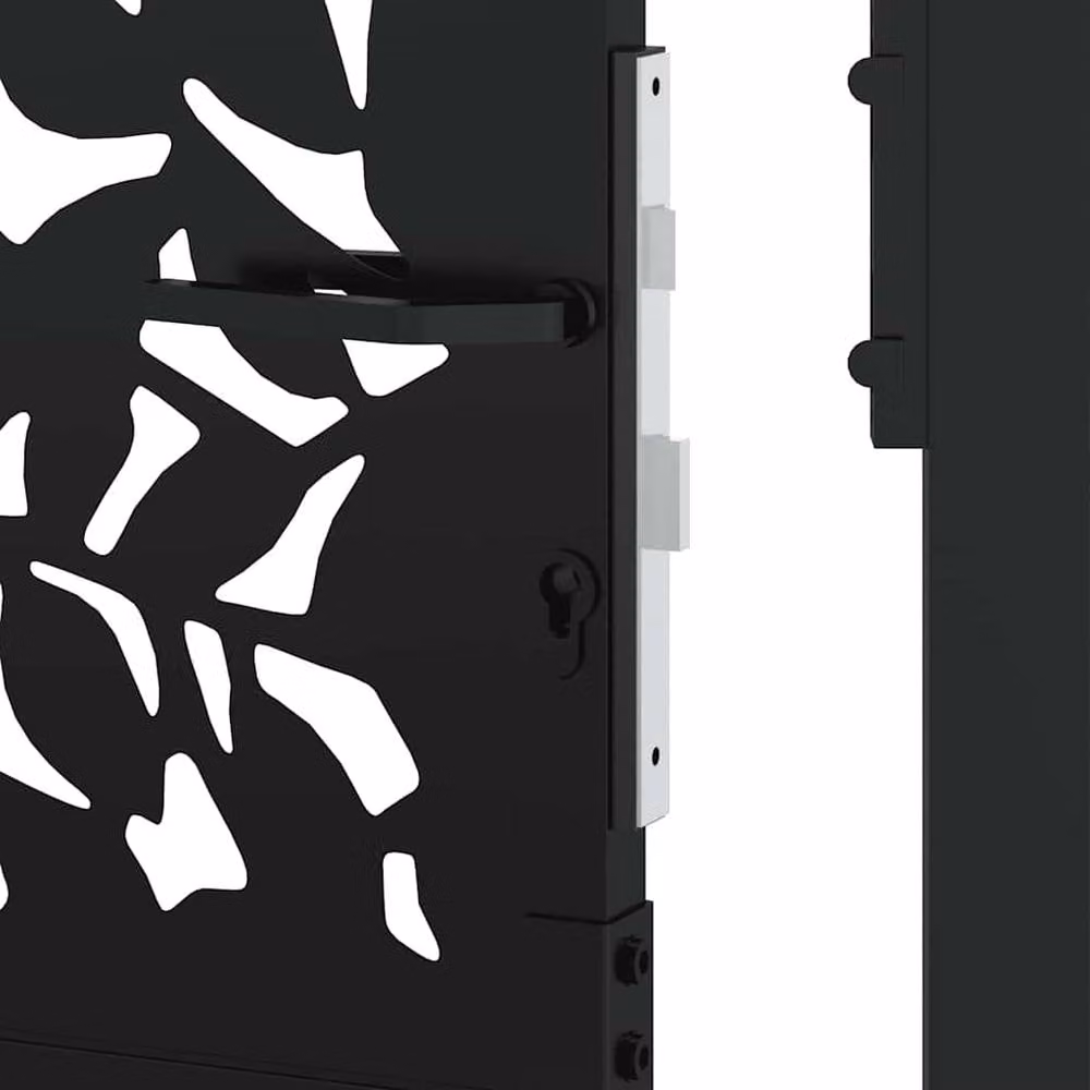 Berkfield Home Beautiful Garden Gate in Black Steel, W: 105 cm, H: 155 cm – 6