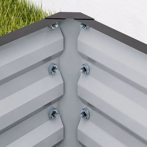 Outsunny Set of 2 Galvanised Steel Raised Garden Beds in Grey, W/D/H: 165 x 50 x 30 cm – 7