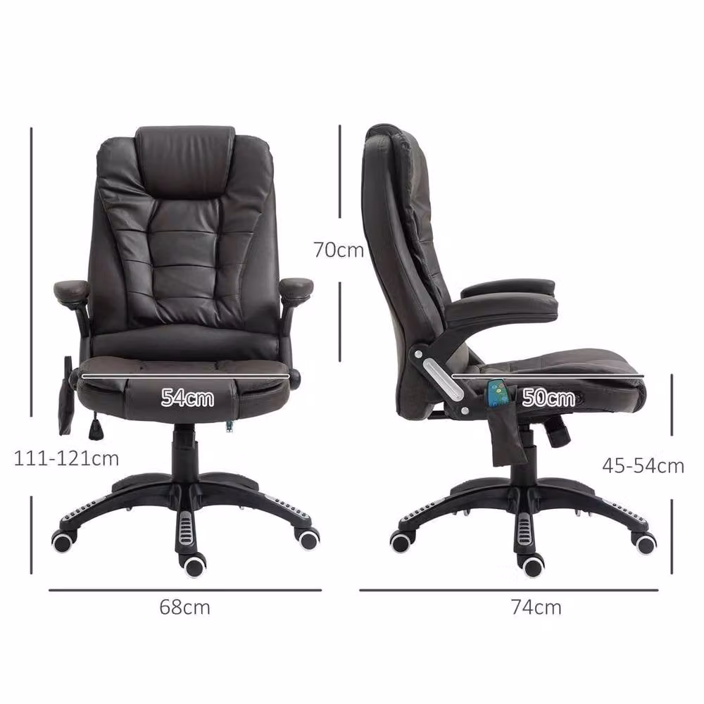 KORVIXA Black Executive Office Chair with Massage and Heat Function in Synthetic Leather – 2