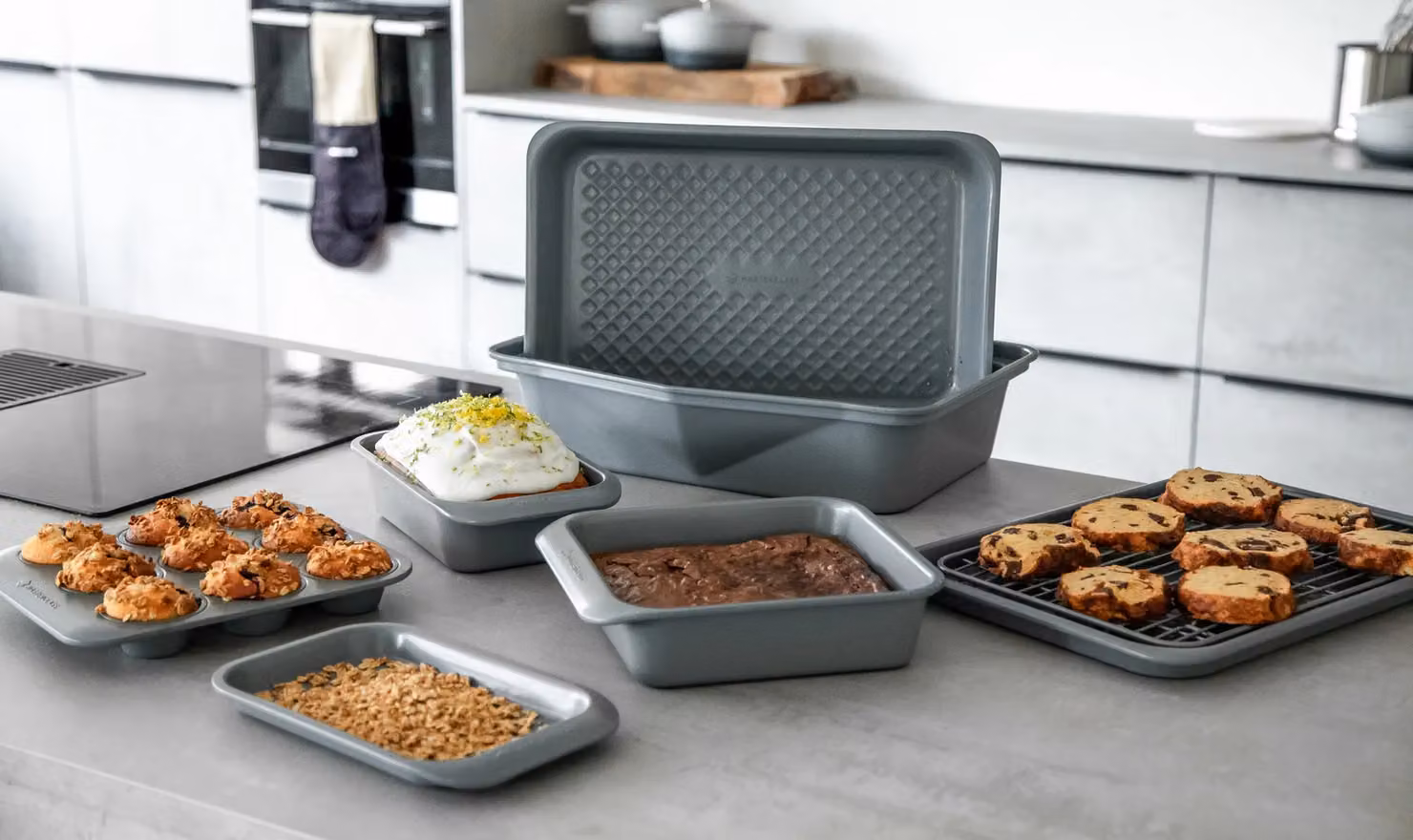 MasterClass Smart Ceramic Non-Stick Rectangular Loaf Tin, 2lb, Grey – 3