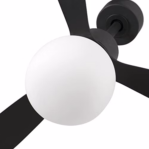 Netlighting Amelia Large Ball LED Black Ceiling Fan with Remote Control, 20W, 2700K Warm White – 3