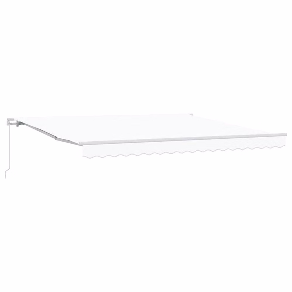 Berkfield Home Manual Retractable Folding Arm Awning in White, W/D/H: 400 x 350 x 165 cm – 3
