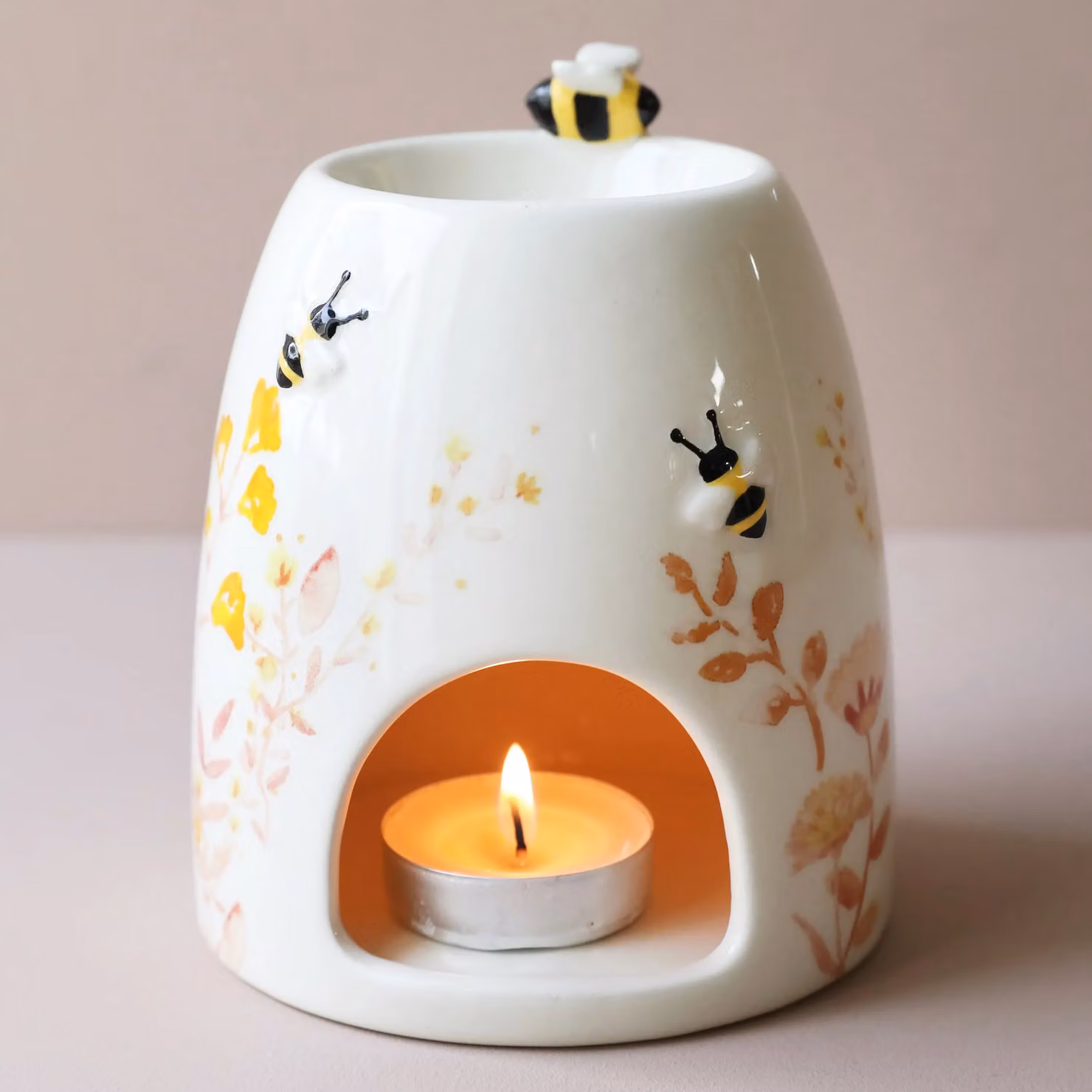 Lisa Angel Pink and White Floral Ceramic Tealight Wax Burner – 2