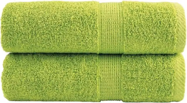 Berkfield Home SOLUND Premium Cotton Soap Towels, Apple Green, 2 Pack, W/D/H: 30 x 30 x 0 cm, 600 gsm