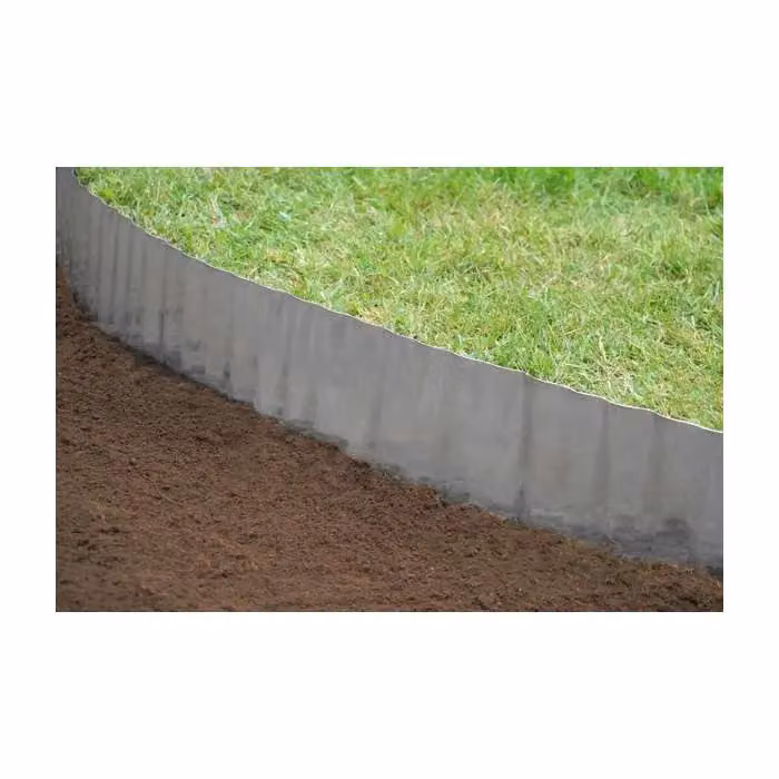 Primrose Silver Galvanised Metal Wavy Edge Garden Lawn Border Edging Roll, 10 Pack – 2