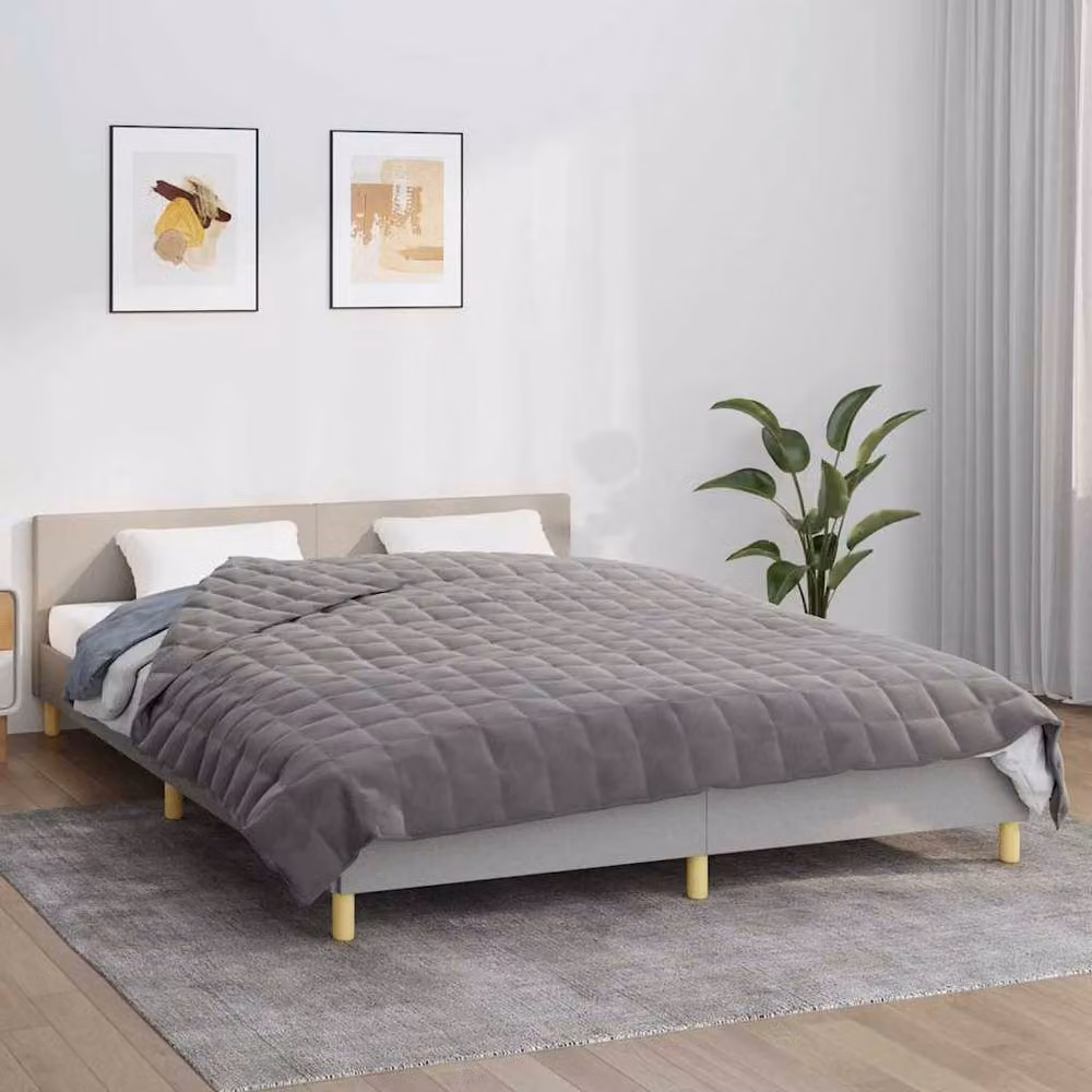 Berkfield Home Soft Weighted Blanket in Grey, 200 x 225 cm, 13 kg – 2