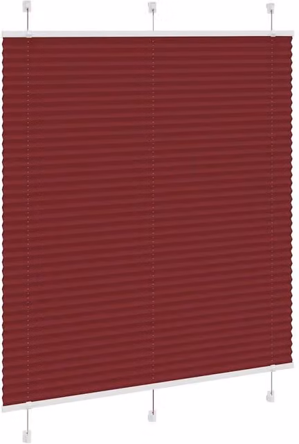 Berkfield Home Single Pleat Blind in Bordeaux Red, Polyester, W: 115 cm, H: 100 cm
