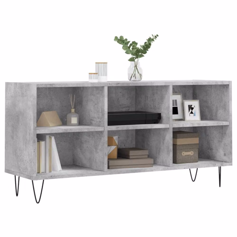 Berkfield Home Industrial TV Cabinet in Concrete Grey, W/D/H: 103.5 x 30 x 50 cm – 3