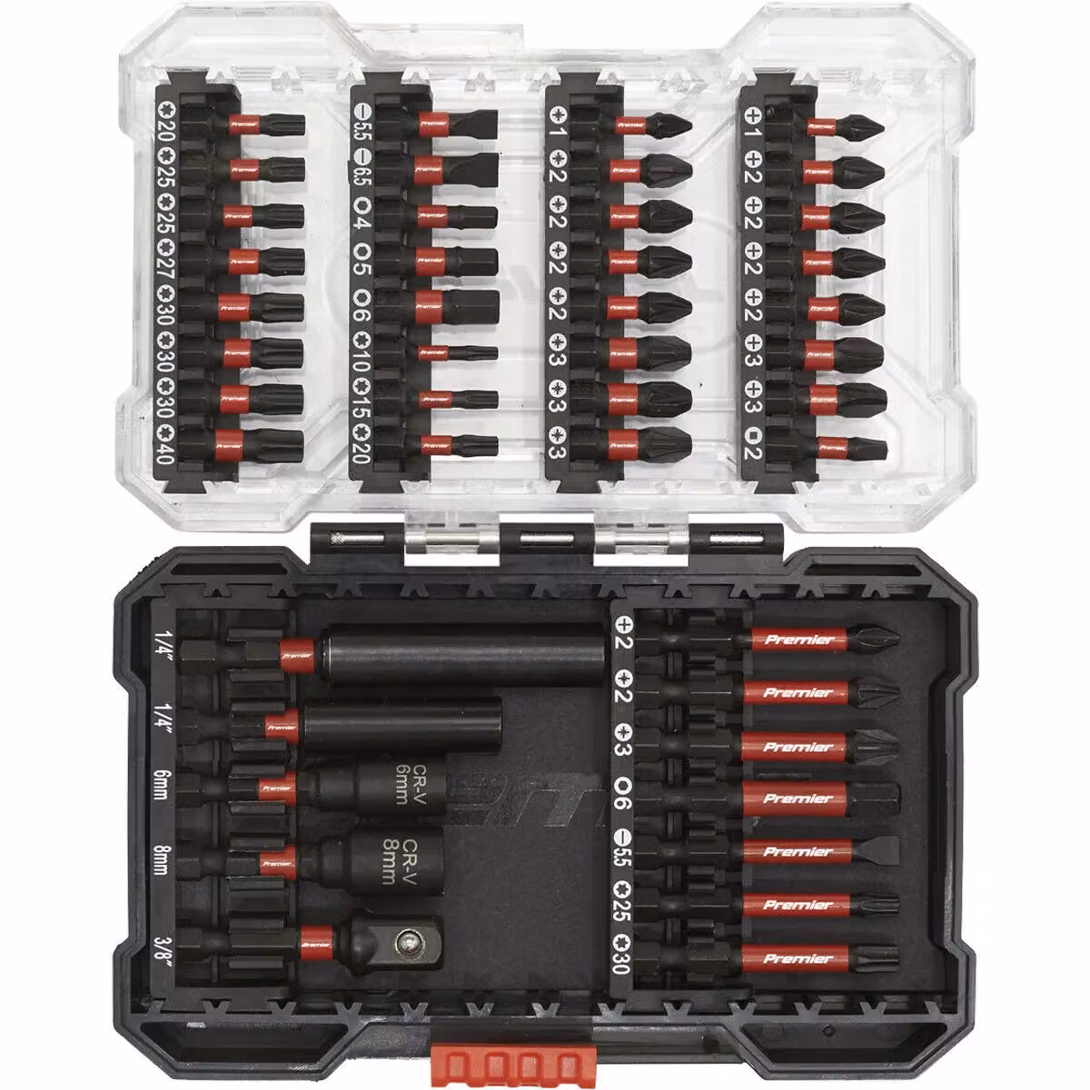 Loops 44 Piece Impact Grade S2 Steel Screwdriver Bit Set in Black and Multicolour – 3