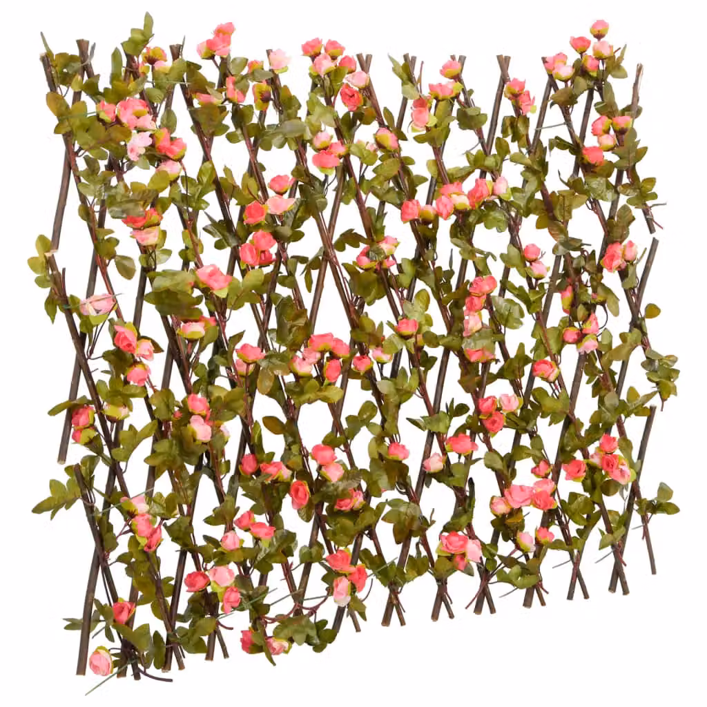 Berkfield Home Artificial Ivy Trellis Expandable, 5 Pieces, Dark Pink, W: 60 cm, H: 180 cm – 2